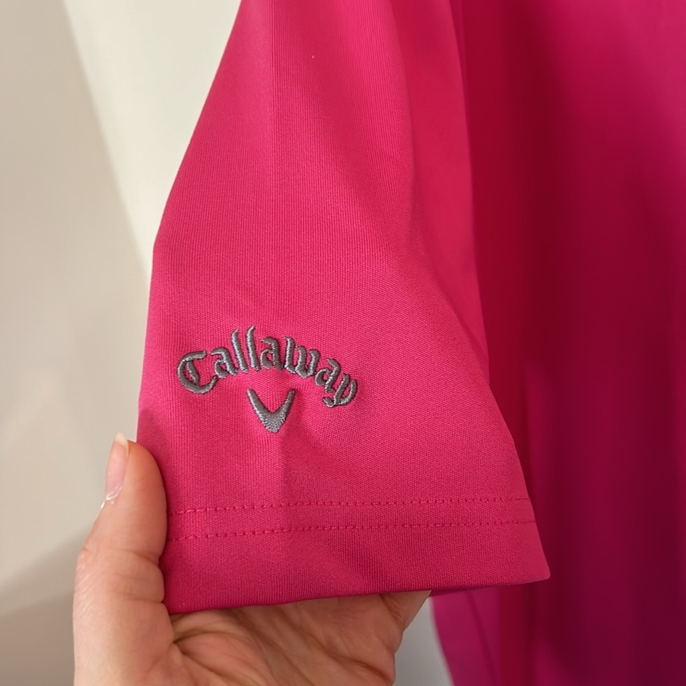 CALLAWAY Opti-Dri Mens Hot Pink Stretch Lisle Golf Polo Shirt Size XL